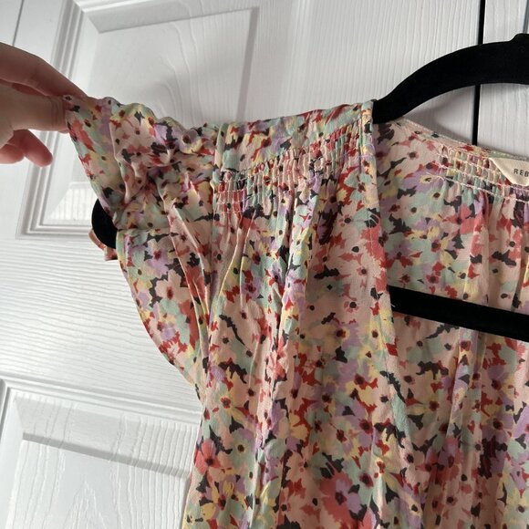 Rebecca Taylor Margo Pink Floral Print Short Sleeve Wrap Dress Women's Size 4 - Picture 5 of 11